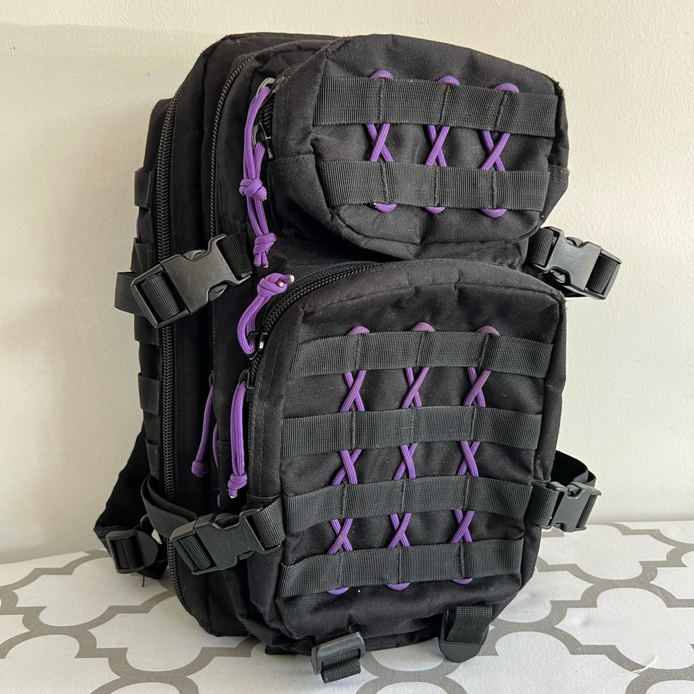 Unisex Mil-Tec Tactical Backpack Black/Purple